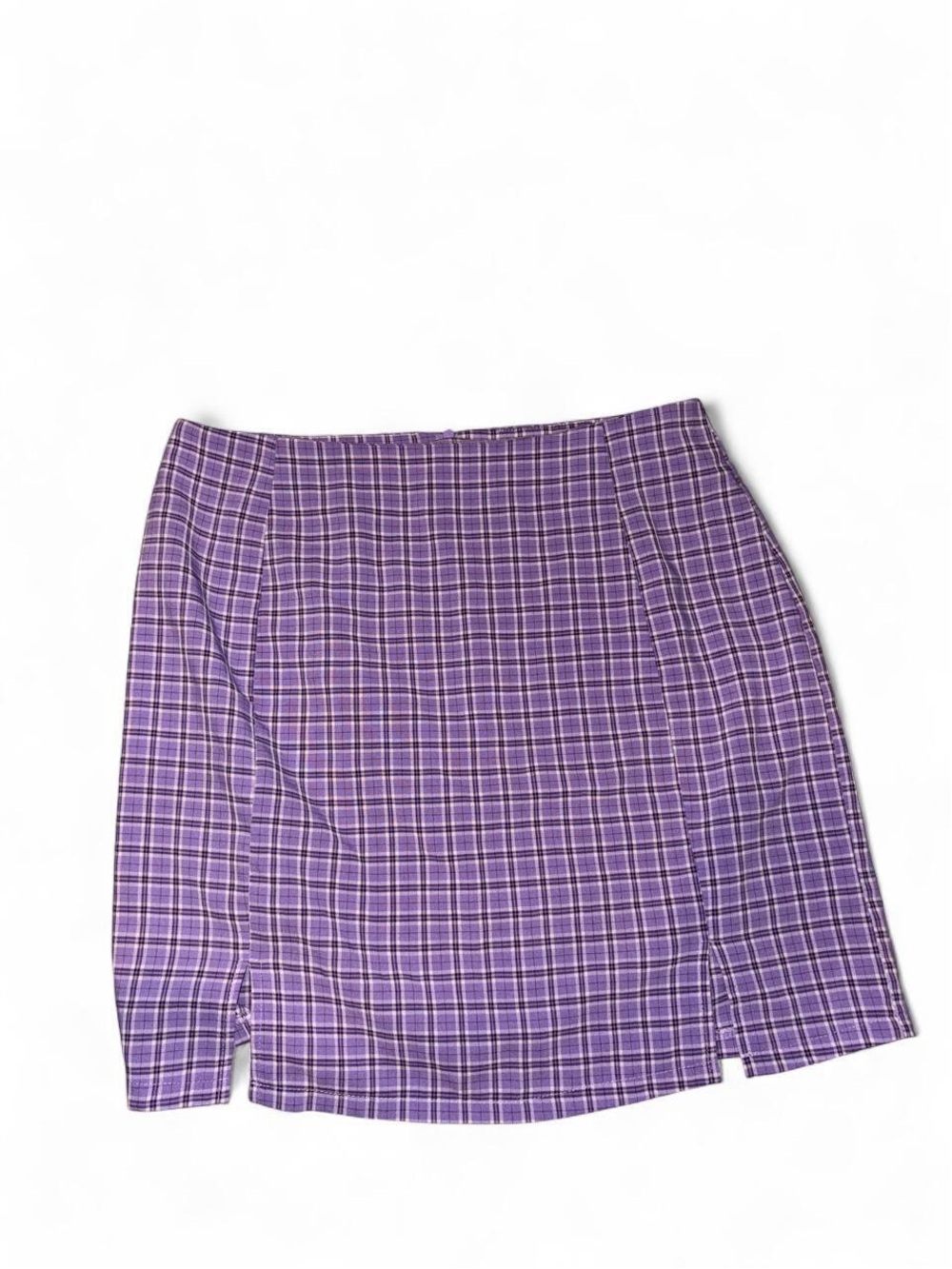 SHEIN Purple Plaid Mini Skirt